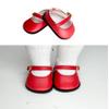 14.5" American Doll Shoes- Mary Jane Black,Red,White,Pink- Shiny Shoe (Red) view 2