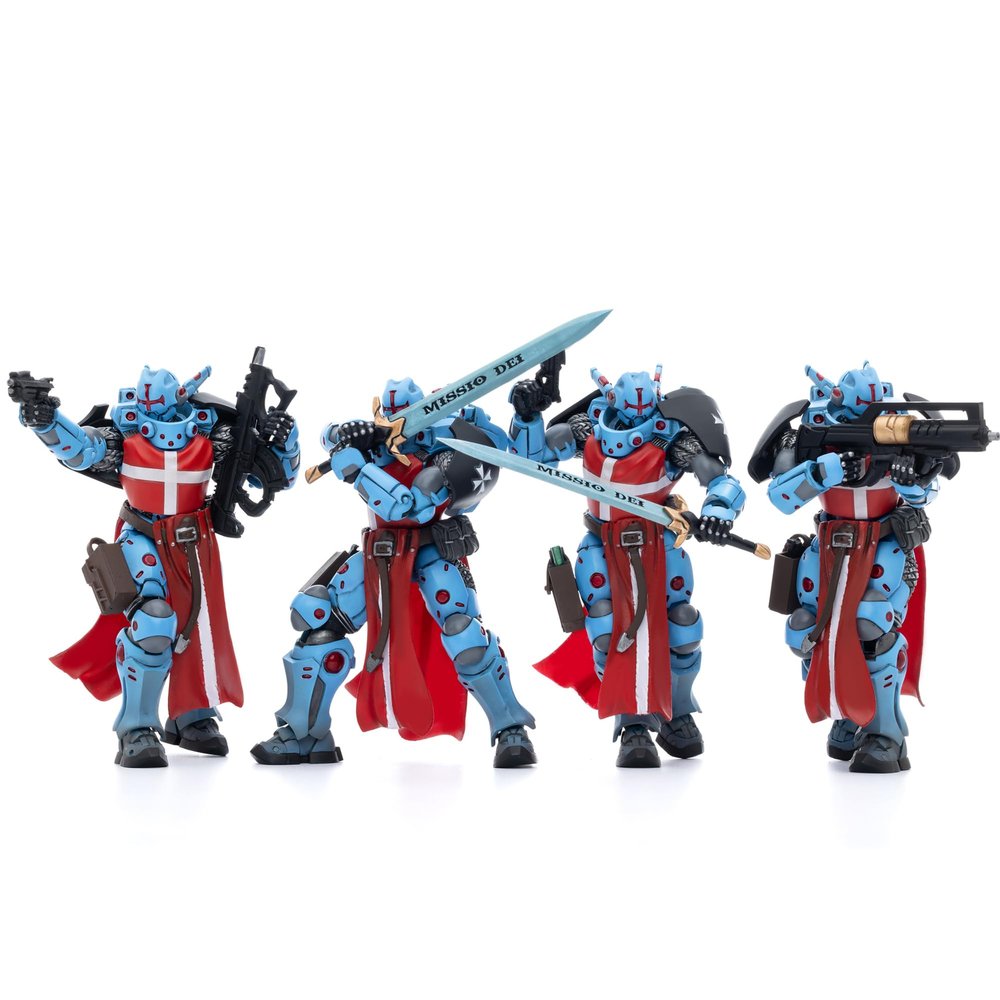 JOYTOY 1/18 Action Figure PanOceania Teutonic Knights Set of 3 Figures 4inch Collectible Action Figures Kits
