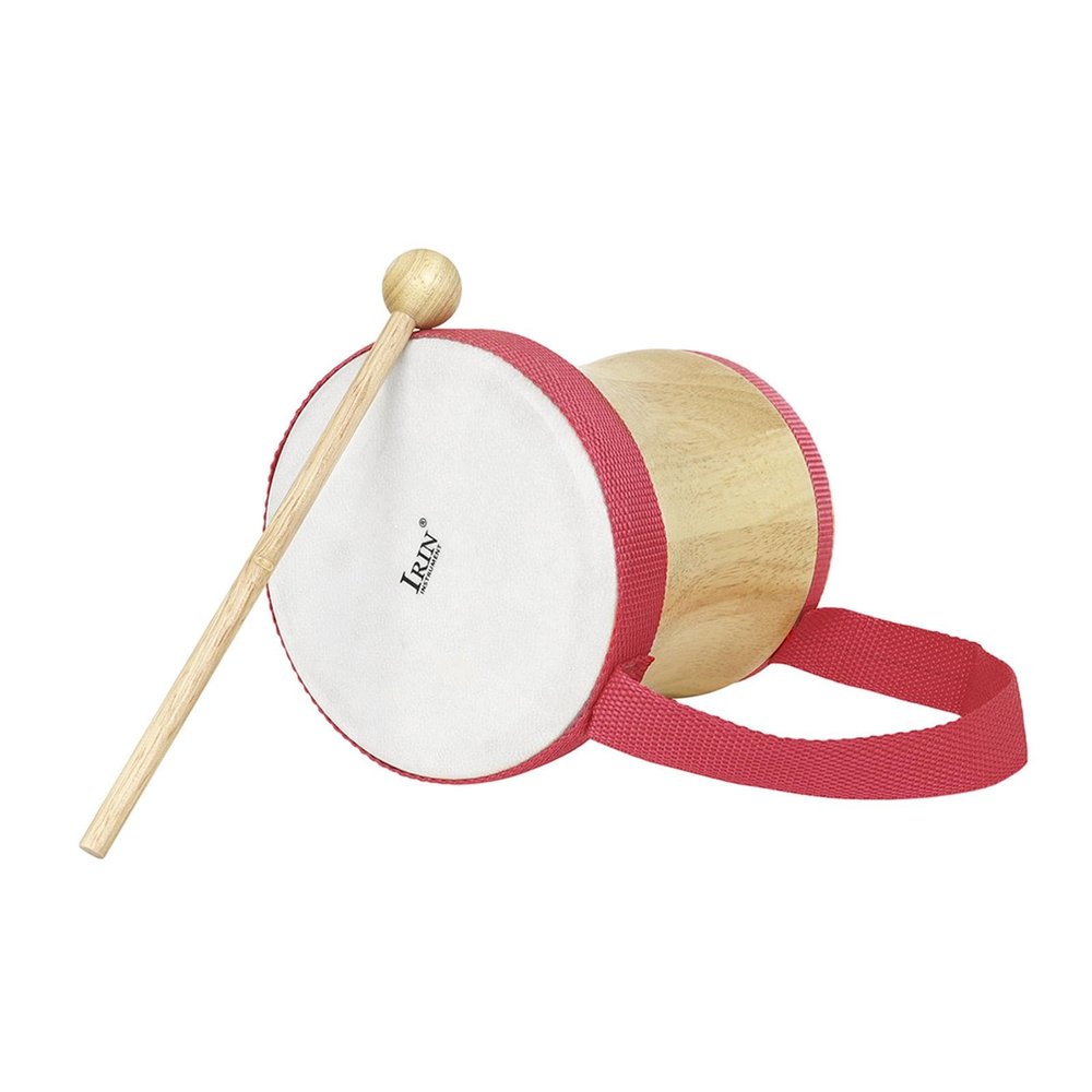 Amagogo Wooden Drum Set Percussion Musical Instrument Drum, Wooden Drum Sticks Toy Drum Set, Kids Drum Set for Childrens Day Gift , Red