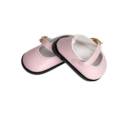14.5" American Doll Shoes- Mary Jane Black,Red,White,Pink- Shiny Shoe (Pink)