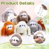 12 Pcs Cute Sloth Mini Stuffed Keychain 4 Inch Valentine Animal Plush Toys Bulk Small Plushies Keychains Forest Safari Party Favors for Galentine Birthday Carnival Prize Gift Backpack Decor view 3