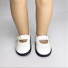 18" American Doll Shoes- Mary Jane Matte Black, Red, White, Pink, Shiny Black Shoe (18" Doll, White) view 2