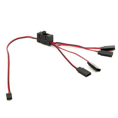 ZEZEFUFU 4-Way LED Light Controller Switch Y Connector Split Extension Cable for TRX-4 SCX10 1/10 RC Crawler