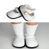 14.5" American Doll Shoes- Mary Jane Black,Red,White,Pink- Shiny Shoe (White) view 2