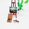 AirAds Dollhouse Accessories 1:12 Scale Dollhouse Miniature Accessory Wooden Easel Set Art Set Dolls Room Decoration view 1
