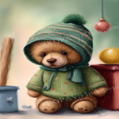 120 Piece Puzzles Green Knitted Pajama Bear Wooden Puzzles for Adults,Take Time to Get a Sense of Accomplishment - for Unique Room Decor & Collectibles 10 X 8 inch