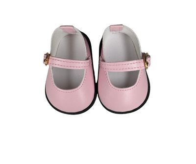 18" American Doll Shoes- Mary Jane Matte Black, Red, White, Pink, Shiny Black Shoe (18" Doll, Pink)
