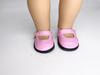 18" American Doll Shoes- Mary Jane Matte Black, Red, White, Pink, Shiny Black Shoe (18" Doll, Pink) view 2