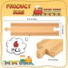 Mototo 6 PCS Wooden Train Track Straight Pieces 6 Inch Wooden Train Track Accessories Wood Railroad Expansion Connector Compatible with Most Wood Railway Set for Girl Boy Birthday Holiday Christmas view 2