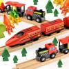 Mototo 6 PCS Wooden Train Track Straight Pieces 6 Inch Wooden Train Track Accessories Wood Railroad Expansion Connector Compatible with Most Wood Railway Set for Girl Boy Birthday Holiday Christmas view 4