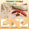 Mototo 2 Pack Wooden Train Track Bridge Wooden Train Accessories Wood Track Bridge Collection Wood Railroad Pieces Expansion Set Addition to Most Railway for Operation Christmas Shoebox Birthday Gift view 3