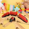 Mototo 2 Pack Wooden Train Track Bridge Wooden Train Accessories Wood Track Bridge Collection Wood Railroad Pieces Expansion Set Addition to Most Railway for Operation Christmas Shoebox Birthday Gift view 4