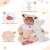 BABESIDE 8 PCS Reborn Baby Doll Clothes Set with Bassinet for 17-22 Inch Dolls Babys Doll Clothes Outfit Accessories fit Baby Doll Girl Boys, Yellow view 2