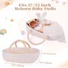 BABESIDE 8 PCS Reborn Baby Doll Clothes Set with Bassinet for 17-22 Inch Dolls Babys Doll Clothes Outfit Accessories fit Baby Doll Girl Boys, Yellow view 4
