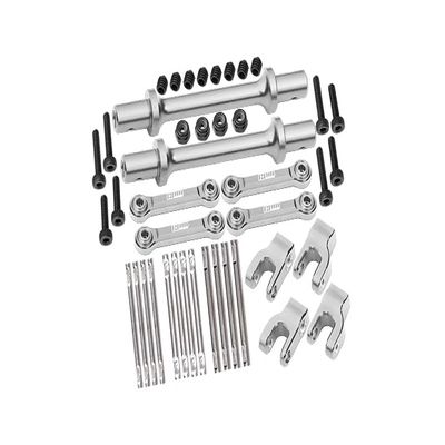 GPM Aluminum 7075 Front & Rear Sway Bar Set LOSI 1/18 Mini LMT Monster Truck LOS01026 (Silver)
