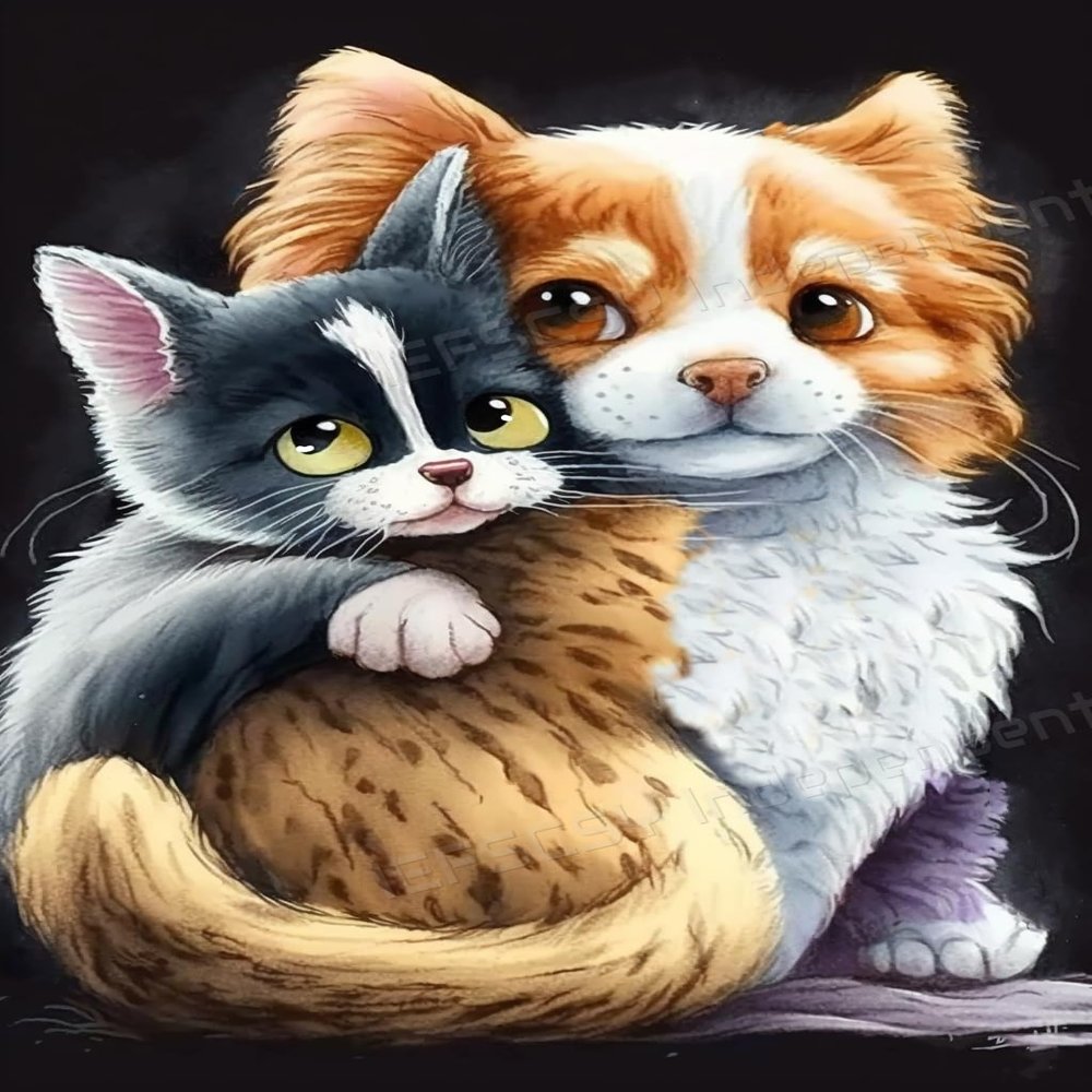 1000 Piece Puzzles for Adults and Seniors - Dog and Cat Rounded Corner Wooden Puzzle - Fun Wall Art - Unique Gift - Great Gift for Puzzle Lovers