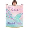 RIRIX Personalized Baby Blankets for Girls Boys, Custom Baby Blanket with Name Swaddle Toddler Fleece Blanket Personalized Gift Mermaid Pink Gold view 1
