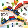 Mototo 12 Pieces Wooden Train Track Ascending Wood Railway Expansion Pieces Compatible with Most Wood Railroad Track Pack Connectors Starter for Dynamic Train Builds Birthday Christmas Church Nursery view 4