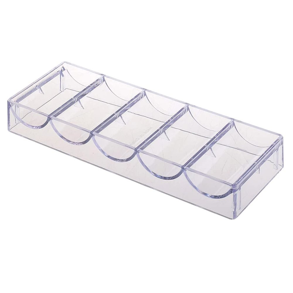 VICASKY 3pcs Poker Chips Storage Organizer Transparent Chip Rack Classified Compartments Lightweight Design for for and Parties