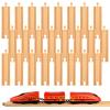 Mototo 24 PCS Wooden Train Track Straight Pieces 6 Inch Wooden Train Track Accessories Wood Railroad Expansion Connector Compatible with Most Wood Railway Set for Girl Boy Birthday Holiday Christmas view 1