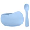 Mombella Silicone Suction Bowls for Baby 6 Months Up, Durable Baby Food Bowls and Spoons Feeding Set, reducing Meal Messes, Non-Slip Design, BPA-Free Toddler Bowls with Strong Suction, Blue view 1