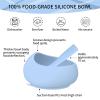 Mombella Silicone Suction Bowls for Baby 6 Months Up, Durable Baby Food Bowls and Spoons Feeding Set, reducing Meal Messes, Non-Slip Design, BPA-Free Toddler Bowls with Strong Suction, Blue view 2