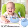 Mombella Silicone Suction Bowls for Baby 6 Months Up, Durable Baby Food Bowls and Spoons Feeding Set, reducing Meal Messes, Non-Slip Design, BPA-Free Toddler Bowls with Strong Suction, Blue view 3