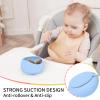 Mombella Silicone Suction Bowls for Baby 6 Months Up, Durable Baby Food Bowls and Spoons Feeding Set, reducing Meal Messes, Non-Slip Design, BPA-Free Toddler Bowls with Strong Suction, Blue view 4