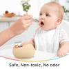 Mombella Silicone Suction Bowls for Baby 6 Months Up, Durable Baby Food Bowls and Spoons Feeding Set, reducing meal messes, Non-Slip Design, BPA-Free Toddler Bowls with Strong Suction, Brown view 2