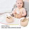 Mombella Silicone Suction Bowls for Baby 6 Months Up, Durable Baby Food Bowls and Spoons Feeding Set, reducing meal messes, Non-Slip Design, BPA-Free Toddler Bowls with Strong Suction, Brown view 4
