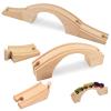 1 Pack Wood Train Track Expansion Wooden Train Track Accessories Bridge Connectors Compatible with Most Major Toy Railway Railroads for Birthday Christmas view 1