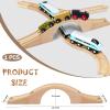 1 Pack Wood Train Track Expansion Wooden Train Track Accessories Bridge Connectors Compatible with Most Major Toy Railway Railroads for Birthday Christmas view 2