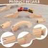 1 Pack Wood Train Track Expansion Wooden Train Track Accessories Bridge Connectors Compatible with Most Major Toy Railway Railroads for Birthday Christmas view 3