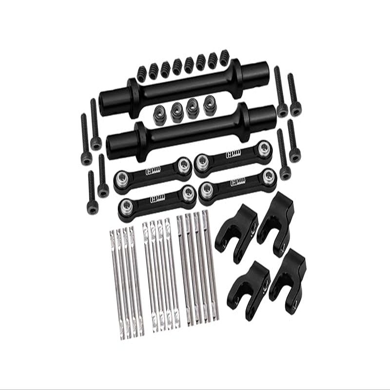 GPM Aluminum 7075 Front & Rear Sway Bar Set LOSI 1/18 Mini LMT Monster Truck LOS01026 (Black)