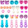 ERDOGLY 9 Pairs Girls Clip on Earrings, Kids Clip on Earrings for Girls, Cute Toddler Earring Dress up Party Favor, Dangle Stick on Earring for Little Girl Princess Play Jewelry Set view 1