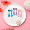 ERDOGLY 9 Pairs Girls Clip on Earrings, Kids Clip on Earrings for Girls, Cute Toddler Earring Dress up Party Favor, Dangle Stick on Earring for Little Girl Princess Play Jewelry Set view 3