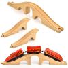 Mototo 1 Pack Wooden Train Track Bridge Wooden Train Accessories Wood Track Bridge Wood Railroad Pieces Expansion Set Collection Addition to Most Railway for Operation Christmas Shoebox Birthday Gift view 1