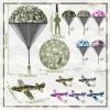 Jerify 20 Pcs Parachute Toys and Camouflage Foam Airplanes Set, Parachute Army Men Toys for Kids Army Hand Throwing and Foam Glider for Boys Gifts Outdoor Party Favors (Colorful Camouflage) view 2