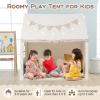 Costzon Kids Tent, Large Playhouse for Indoor Outdoor Play w/Padded Mat, 2 Breathable Windows & 2 Storage Pockets, Star Lights & Flag Banner Included, Toddler Tent for Boys Girls Aged 3-8 Years Old view 3