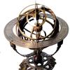 Antique Brass 18" Armillary Sphere Globe Astrolabe Zodiac Engraved Celestial Globe Wooden Base with Compass & Tiger Pillars view 2
