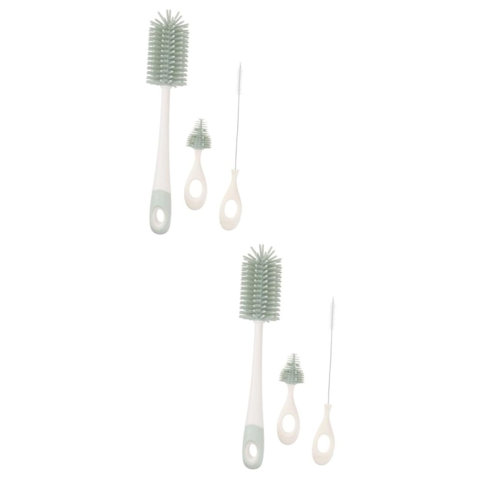 Vaguelly 2pcs Bottle Brush Set Bottle Cleaner Long Handle Brush for Stain Removal