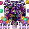 Cheereveal Rainbow Cheetah Birthday Decorations for Boys Girls - Leopard Print Happy Birthday Backdrop, Cheetah Wild Cake Cupcake Toppers, Jungle Safari Animal Theme Party Supplies view 1