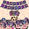 Cheereveal Rainbow Cheetah Birthday Decorations for Boys Girls - Leopard Print Happy Birthday Backdrop, Cheetah Wild Cake Cupcake Toppers, Jungle Safari Animal Theme Party Supplies view 3