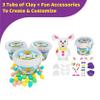 Build Buddiez DIY Bunnies Craft Kit  3 Pack Party Bucket | Build, Decorate & Display Air-Dry Clay Bunny Rabbits | Fun Arts & Crafts Activity for Kids Ages 5+ | Great for Parties, Gifts, Easter Fun view 2