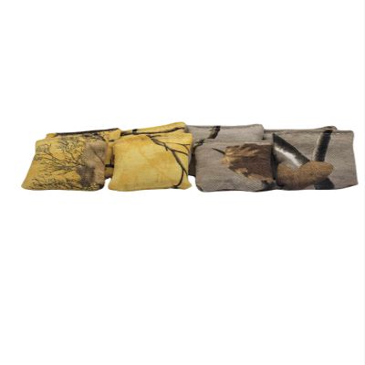 Two inch mini Table top Cornhole Bags Yellow Camo and Tan Camo Bags