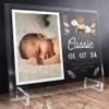 11.75"x9.75" Custom Glass Picture Frame for 5x7 Photo, Personalized Baby Picture Frames, Nursery Decor for Gender Reveal and Baby Announcement Ideas, Adoption Gifts for New Parents (Design 3) view 1