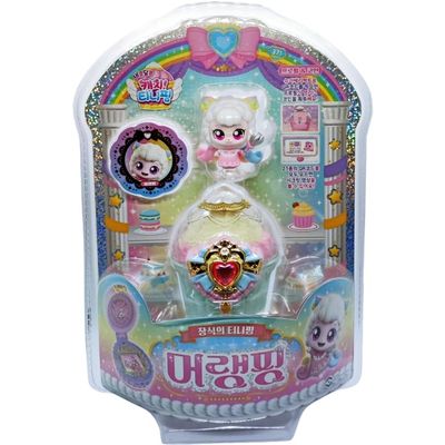hwasooboon Dessert Catch Teenieping Season 4 Mini Figure Toy Meringueping  Korean Animation, White, Yellow, Sky Blue, Pink