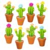 Accoutrements Archie McPhee Itty Bitty Cactus: That's One Cute Cactus - Set of 8 Tiny Soft Vinyl Cacti with Colorful Flowers in Four Styles and Colors view 1