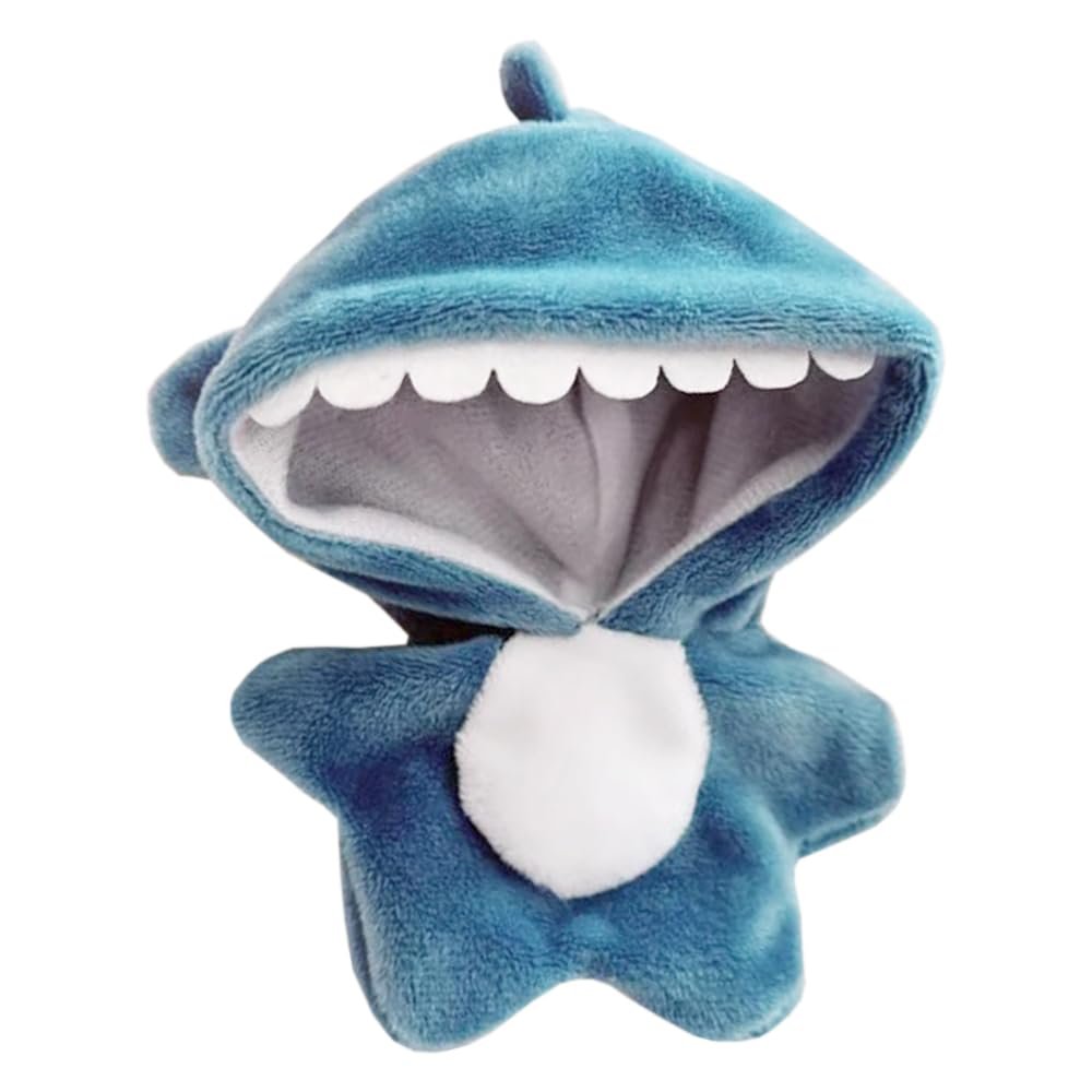 niannyyhouse 10cm~15cm Plush Doll Clothes Onesies Sharks Dinosaurs Cows Rabbits Fawns Unicorn Patterns Bodysuit Dolls Dress Up Accessories (Blue)
