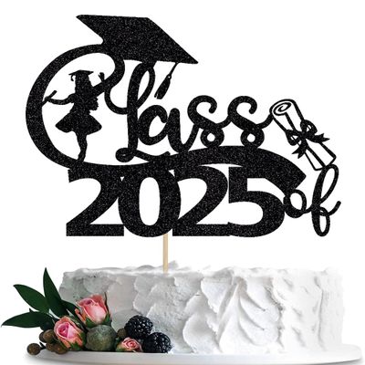 BIABISD Class of 2025 Cake Topper,Happy Graduation Cake Topper,Congrats Grad 2025 Graduation Cake Decor, High School/College Graduate Celebration Party Supplies